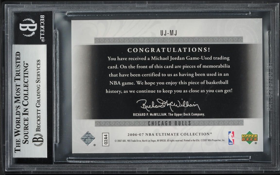 2006 Ultimate Collection Triple Michael Jordan GAME-USED PATCH /10 #UJ-MJ BGS 8 NM-MT