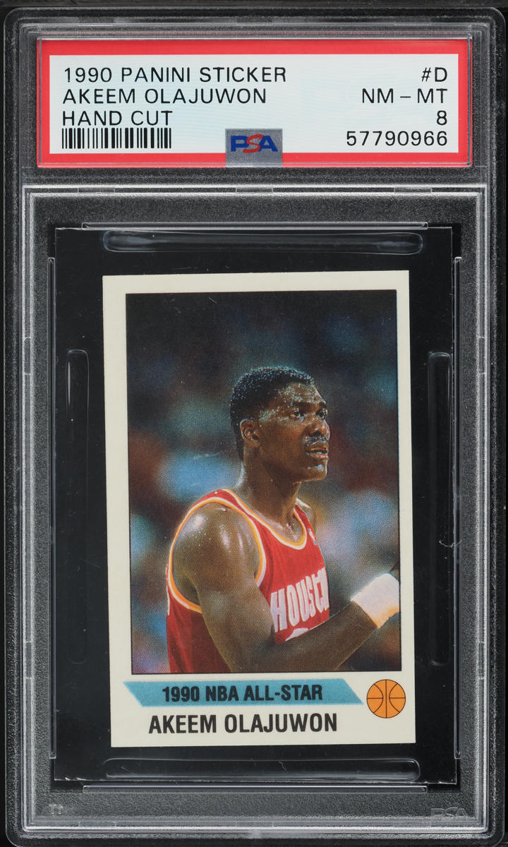 1990 Panini Sticker Hakeem Olajuwon #D PSA 8 NM-MT