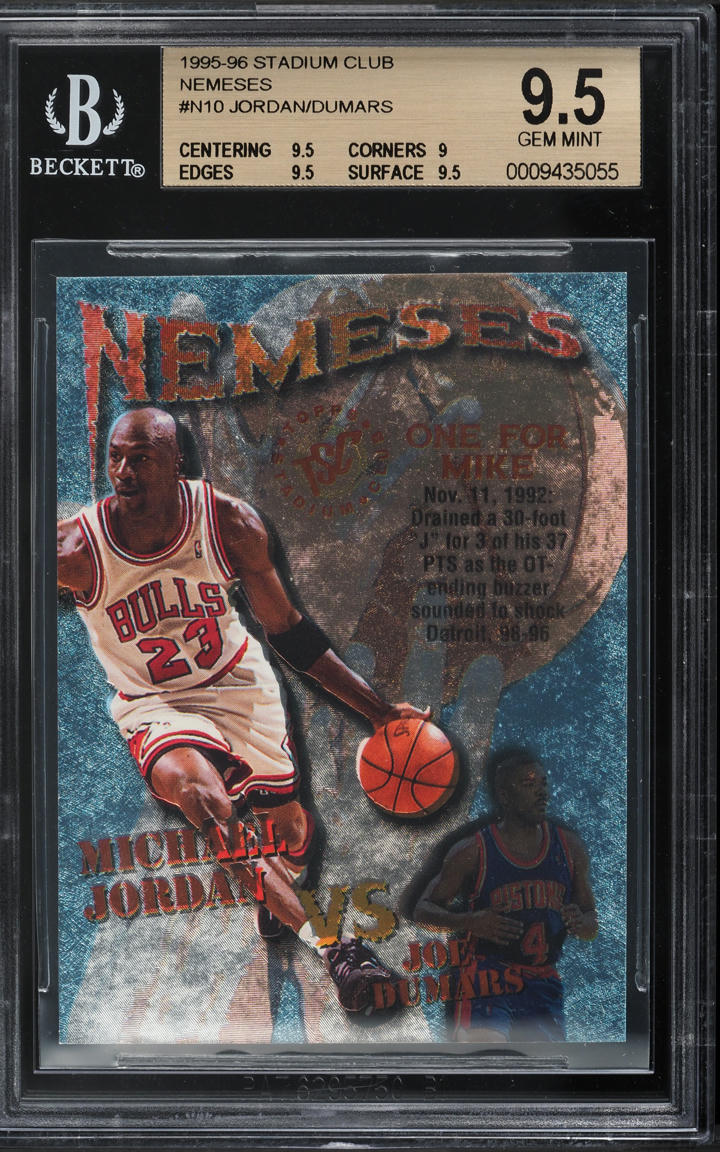 1995 Stadium Club Nemeses Michael Jordan & Joe Dumars #N10 BGS 9.5 GEM MINT
