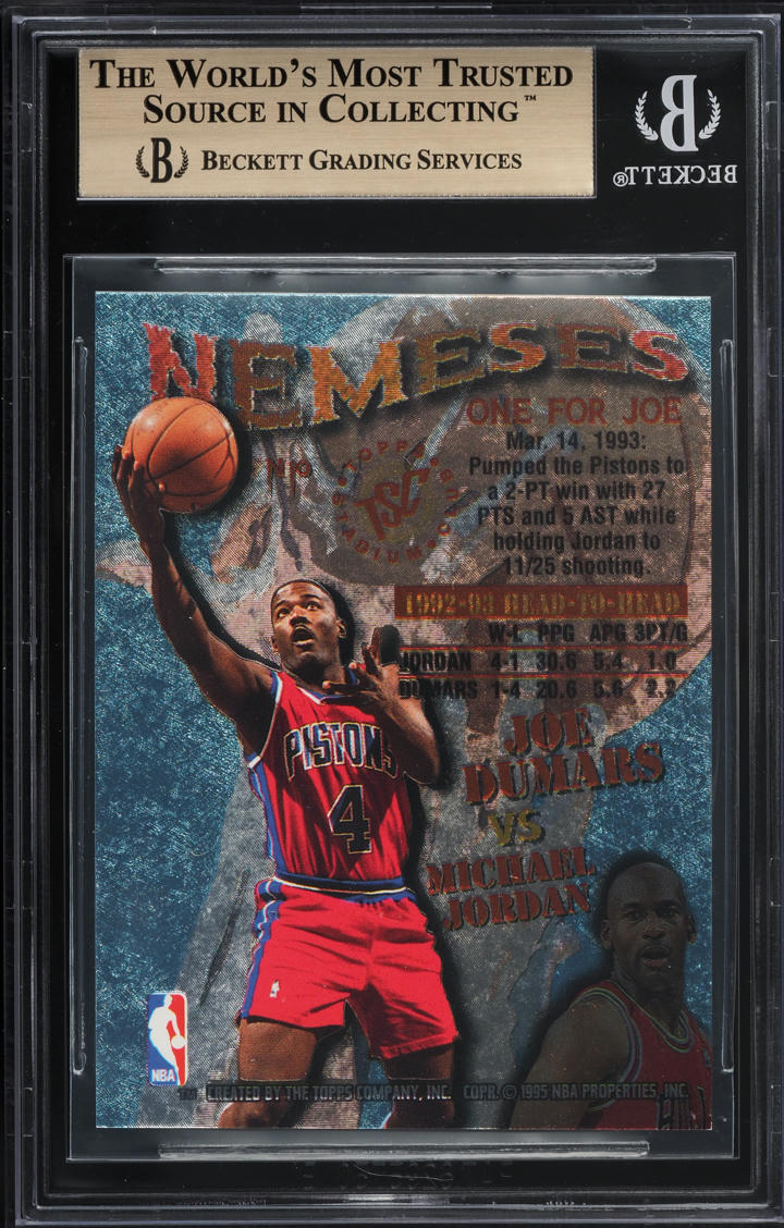 1995 Stadium Club Nemeses Michael Jordan & Joe Dumars #N10 BGS 9.5 GEM MINT
