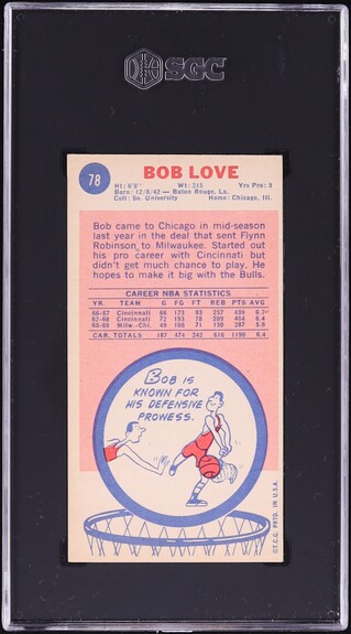 1969 Topps Basketball Bob Love ROOKIE #78 SGC 5 EX