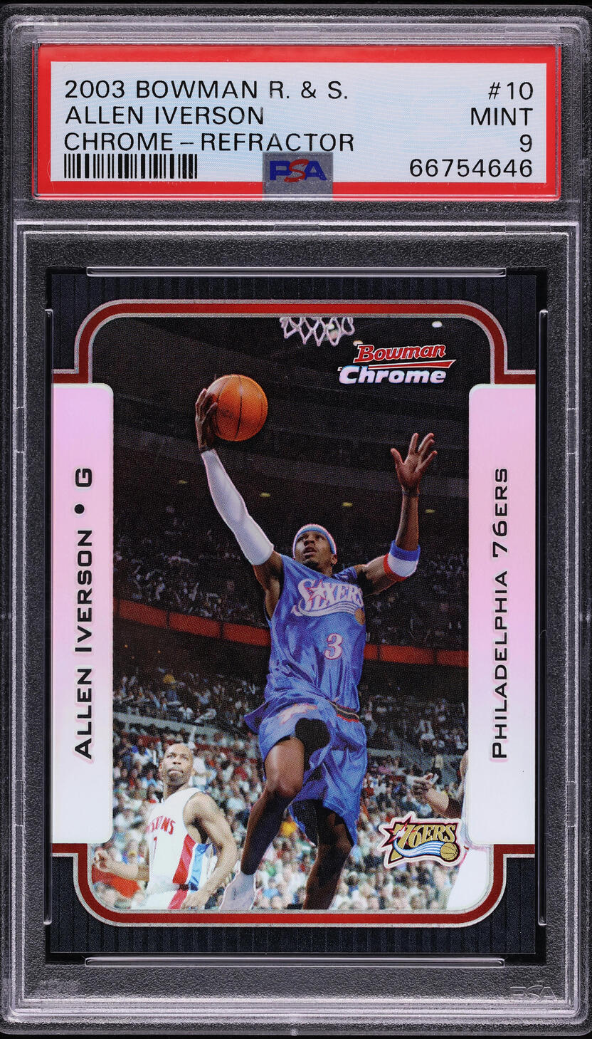 2003 Bowman Chrome Rookies & Stars Refractor Allen Iverson /300