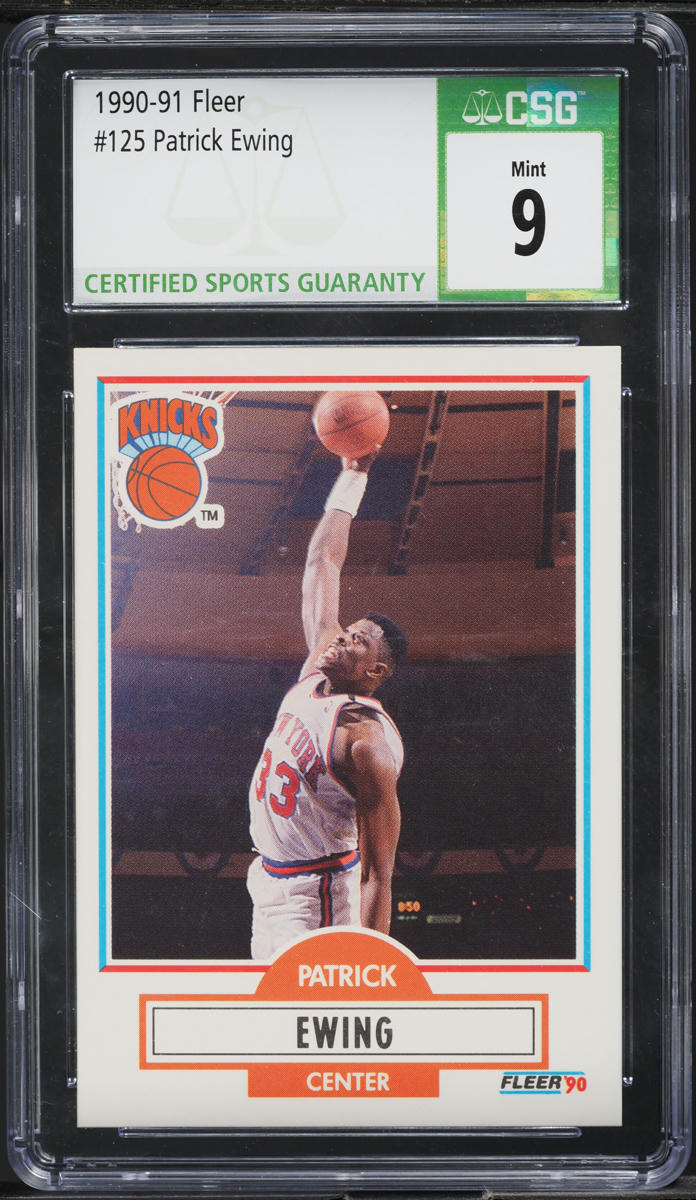 1990 Fleer Basketball Patrick Ewing #125 CSG 9 MINT