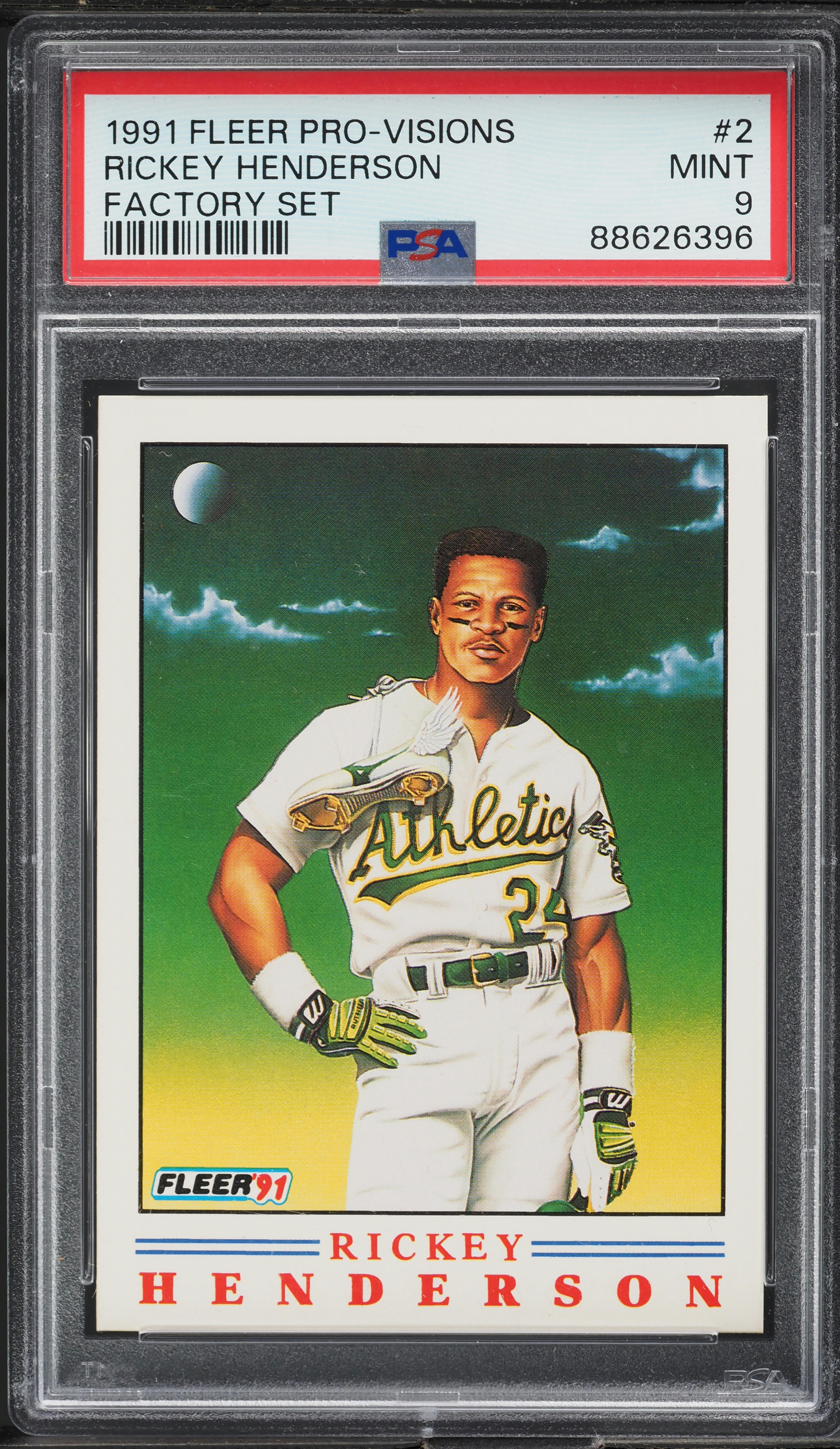1991 Fleer Pro-Visions Factory Set Rickey Henderson #2 PSA 9 MINT