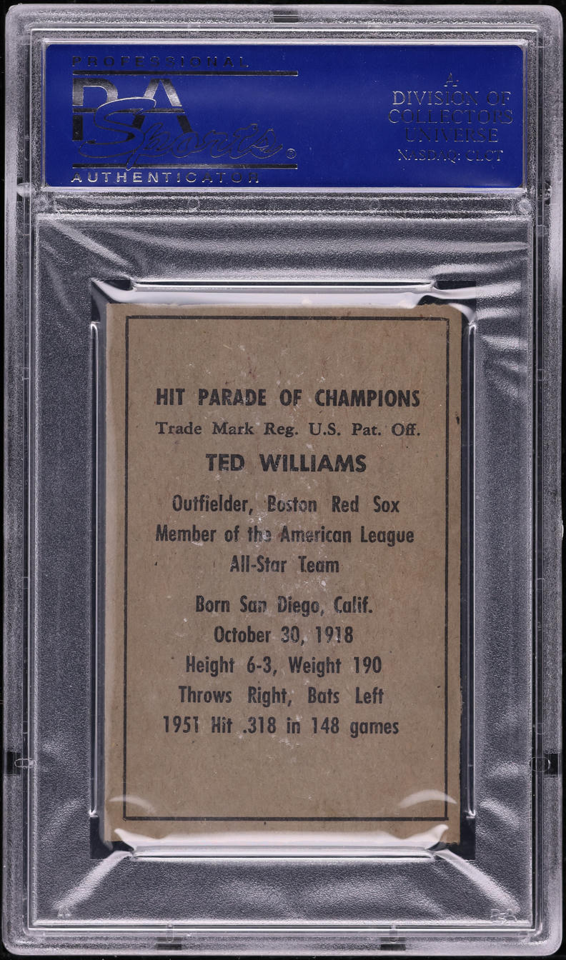 1952 Berk Ross Ted Williams PSA 8 NM-MT