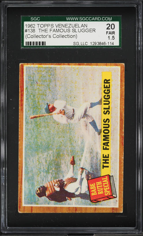 1962 Venezuela Topps The Famous Slugger BABE RUTH SPECIAL 1962 Venezuela Topps The Famous Slugger BABE RUTH SPECIAL