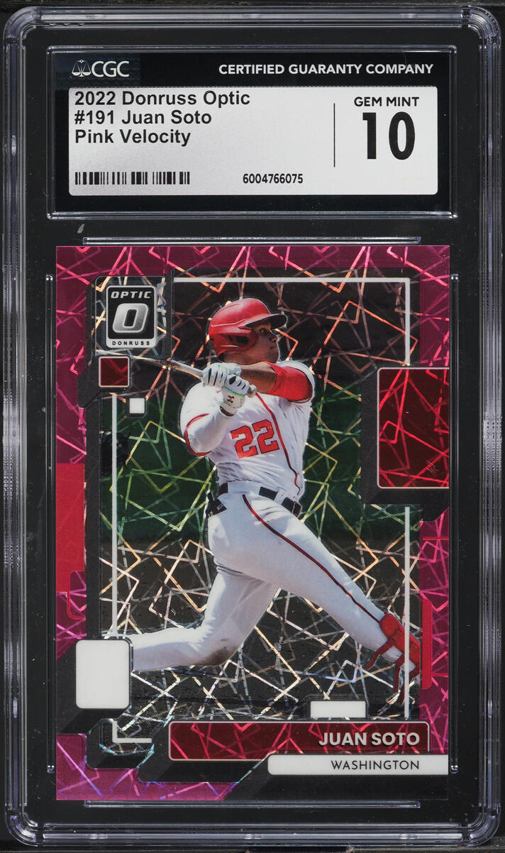2022 Donruss Optic Pink Velocity Juan Soto /249 #191 CGC 10 GEM MINT