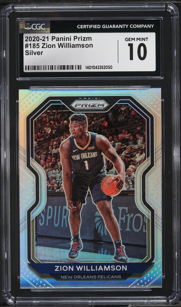 2020 Panini Prizm Silver Zion Williamson ROOKIE #185 CGC 10 GEM MINT