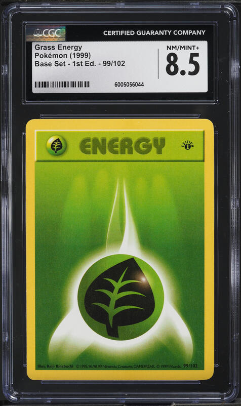 1999 Pokemon Base Set Shadowless 1st Edition Grass Energy #99 CGC 8.5 NM-MT+