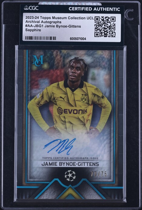 2023 Topps Museum Collection UEFA Sapphire Jamie Bynoe-Gittens