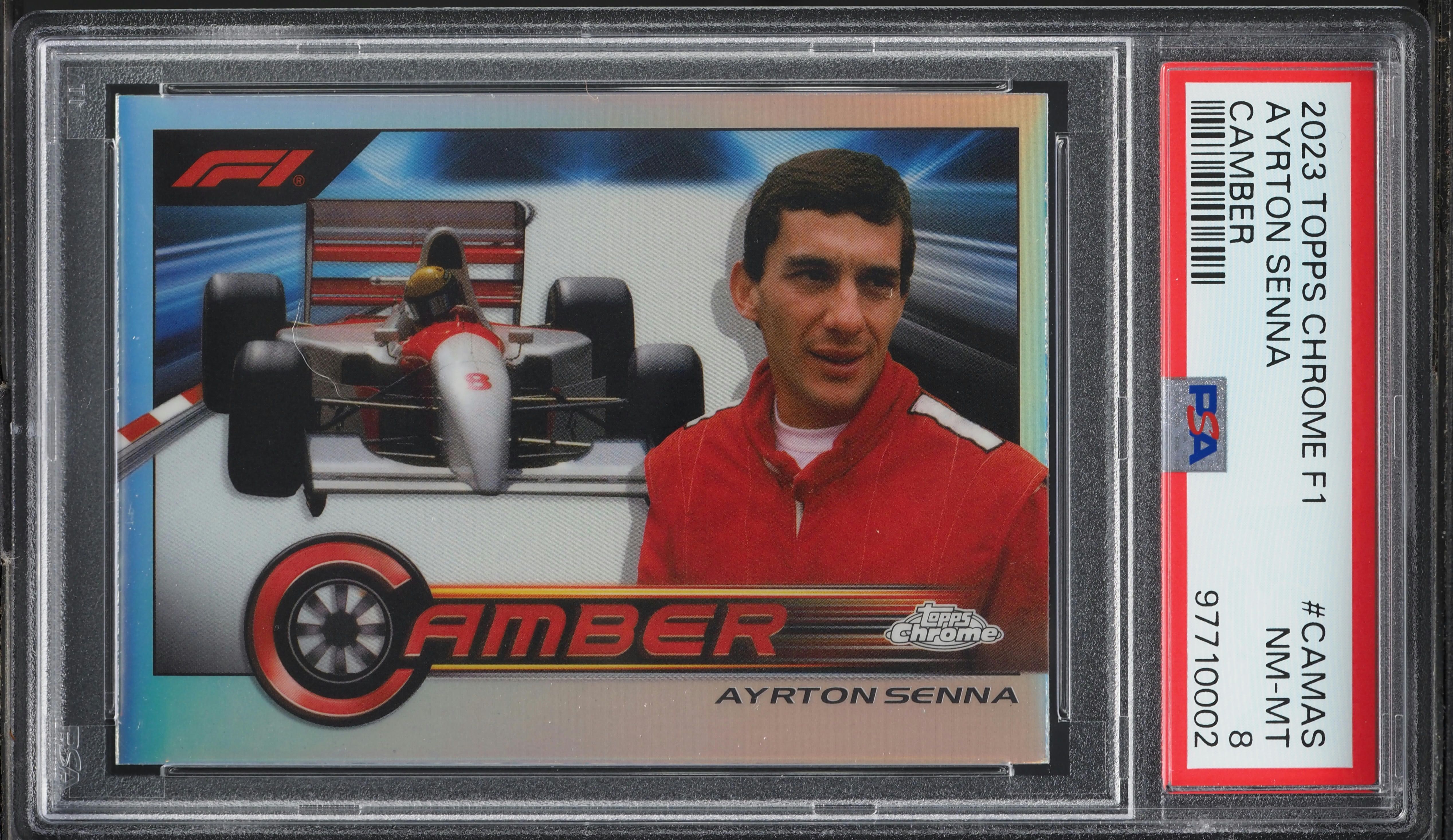2023 Topps Chrome Formula 1 F1 Camber Ayrton Senna #CAMAS PSA 8 NM