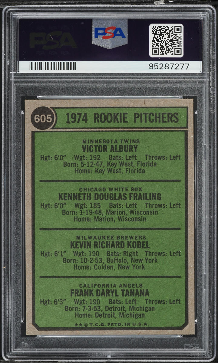 1974 Topps Frank Tanana ROOKIE #605 PSA 6 EXMT