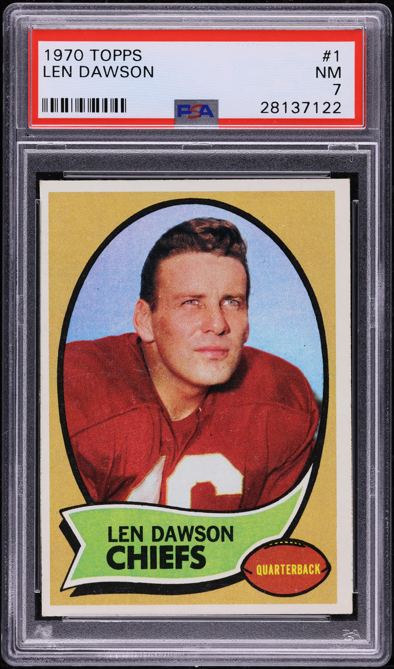 1970 Topps Football Len Dawson #1 PSA 7 NRMT