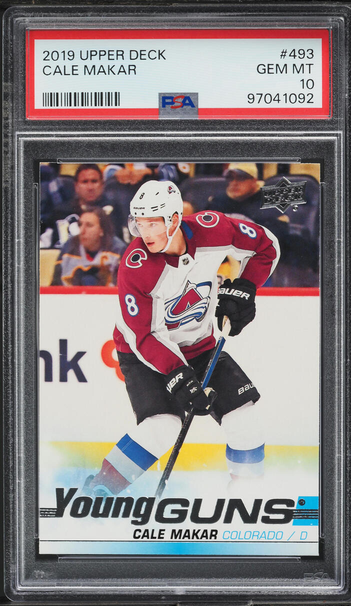 2019 Upper Deck Young Guns Cale Makar ROOKIE #493 PSA 10 GEM MINT