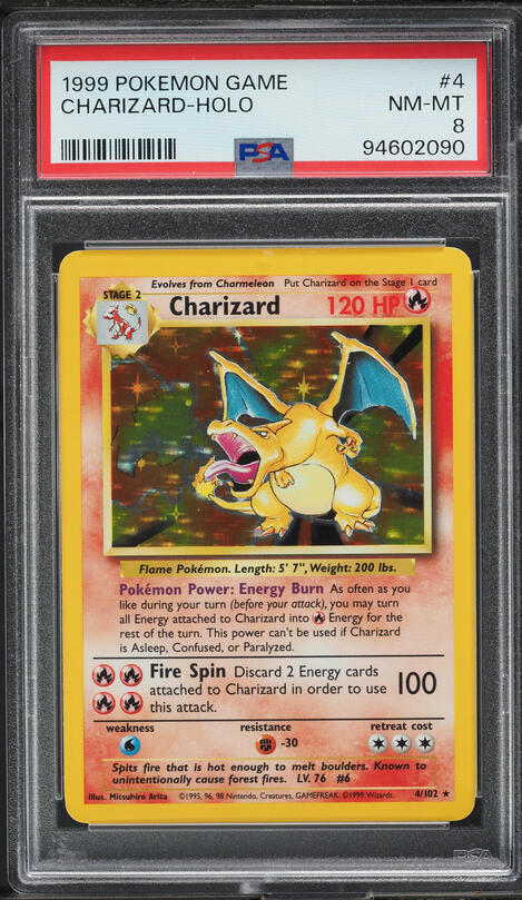 1999 Pokemon Base Set Shadowless 1st Edition Holo Charizard #4 PSA