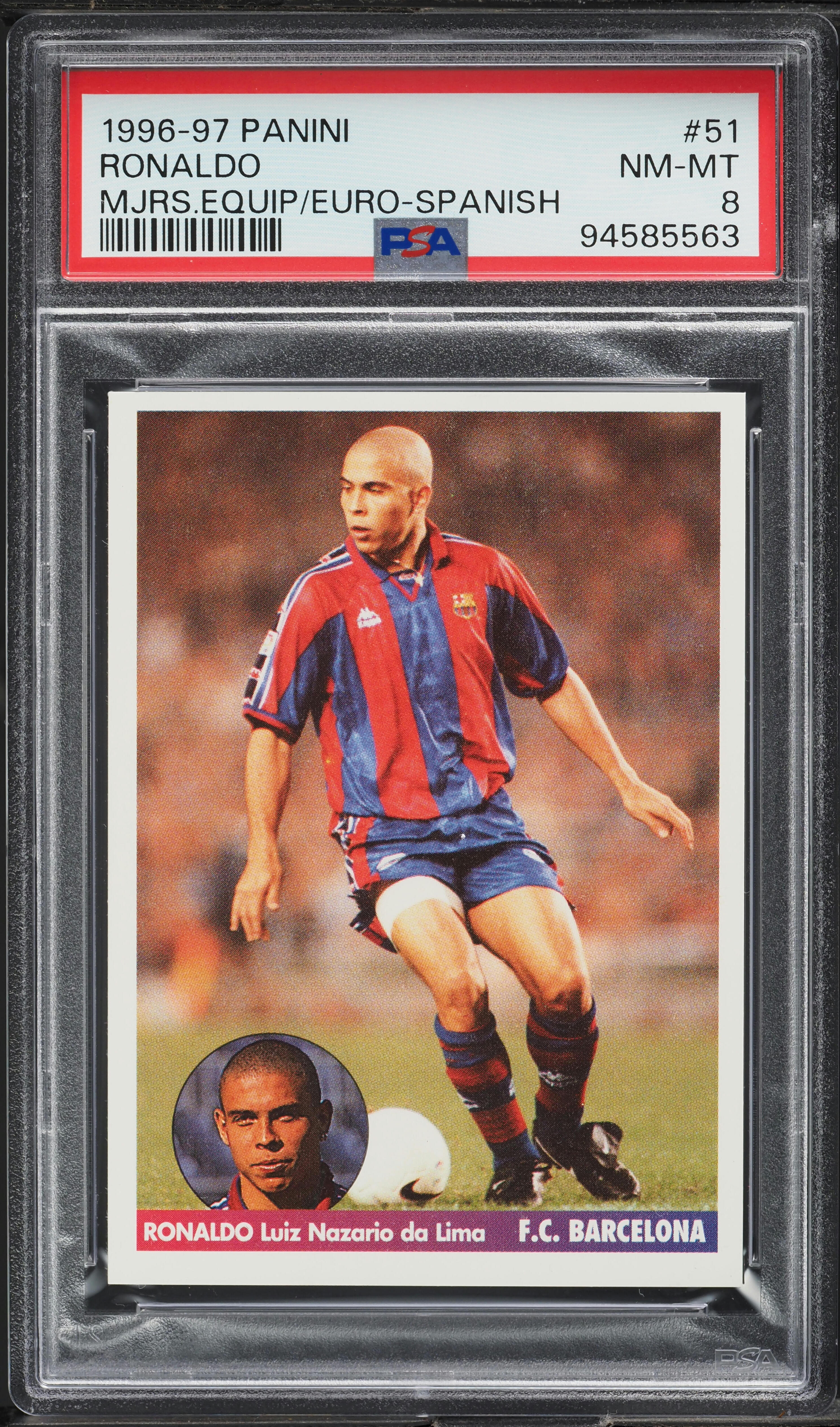 1996 Panini Los Mejores Equipos De Europa Spanish Ronaldo #51 PSA 