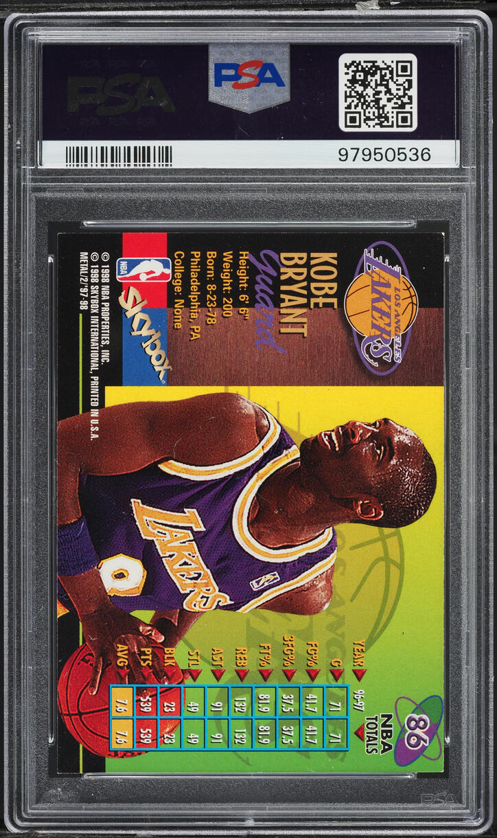 1997 Metal Universe Championship Kobe Bryant #86 PSA 5 EX