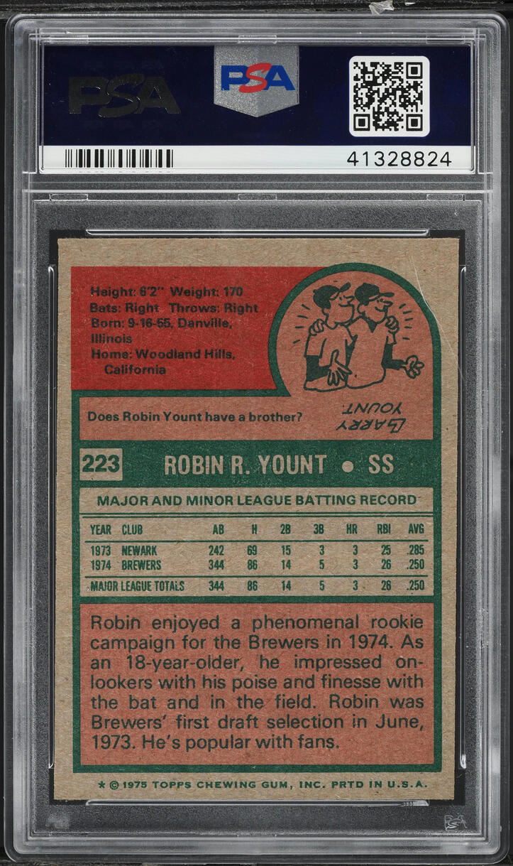 1975 Topps Robin Yount ROOKIE #223 PSA 8 NM-MT