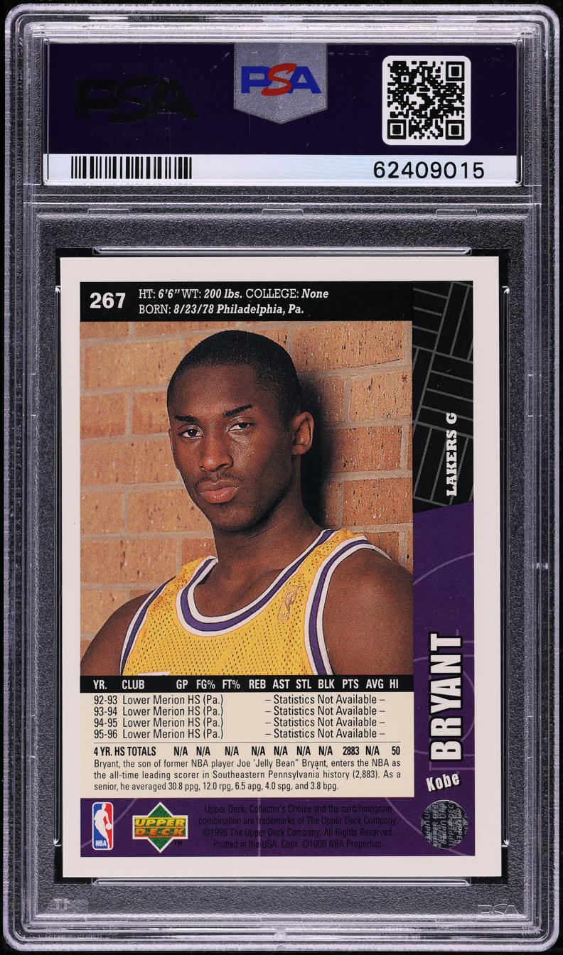 1996 Collector's Choice Kobe Bryant ROOKIE #267 PSA 9 MINT