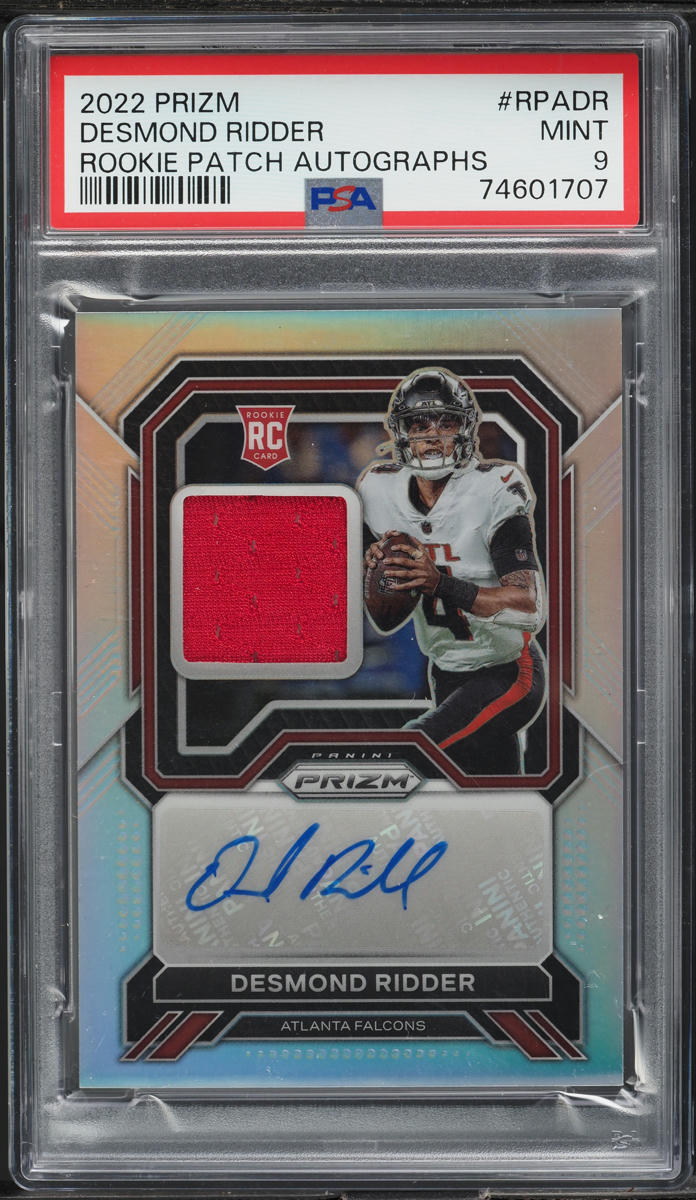 2022 Panini Prizm Desmond Ridder ROOKIE PATCH AUTO /99 #RPA-DR PSA 9 MINT
