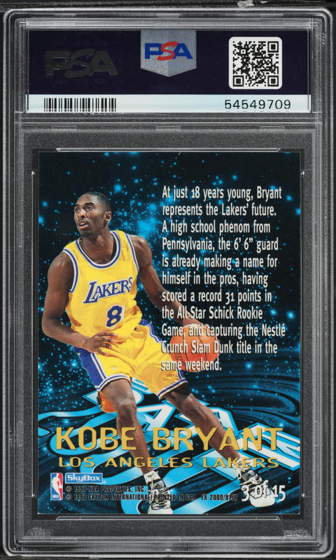 1996 Skybox E-X2000 Star Date 2000 Kobe Bryant ROOKIE #3 PSA 9