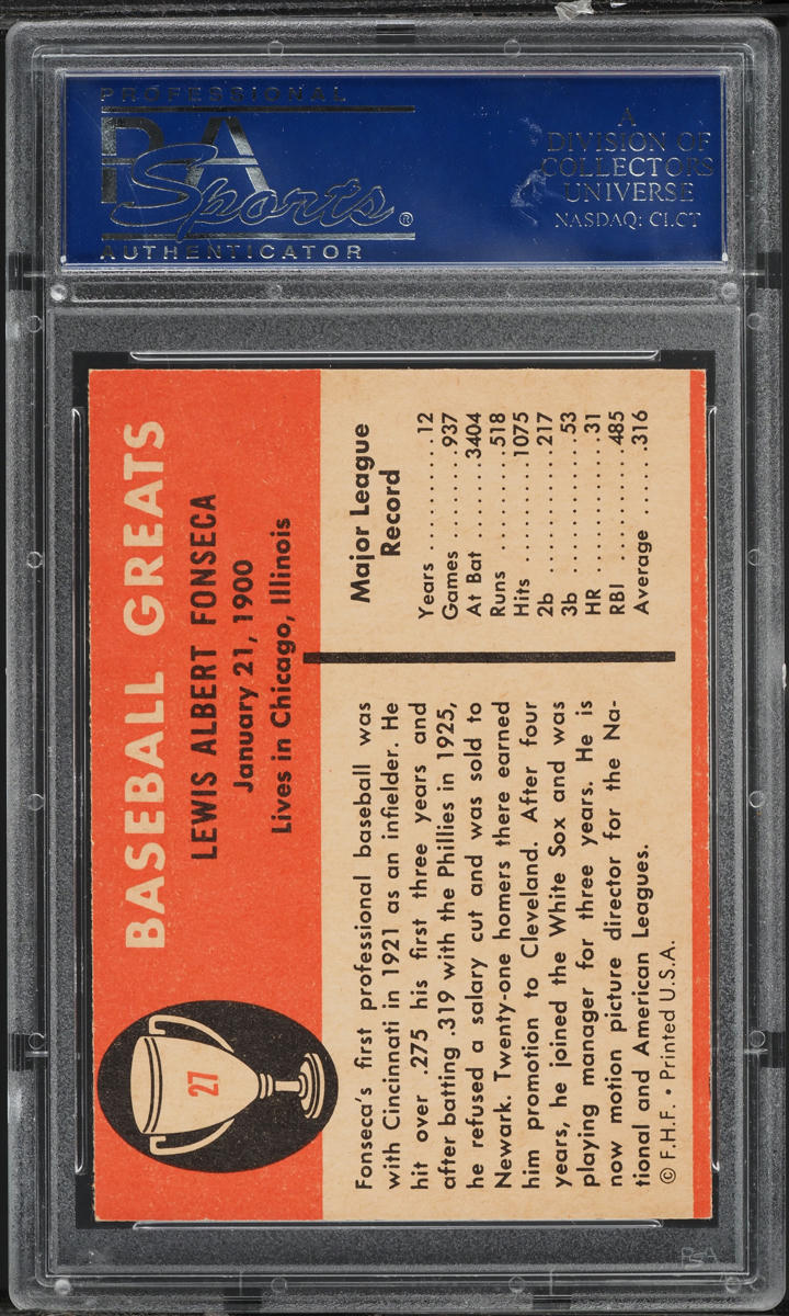 1961 Fleer Lew Fonseca #27 PSA 7.5 NRMT+