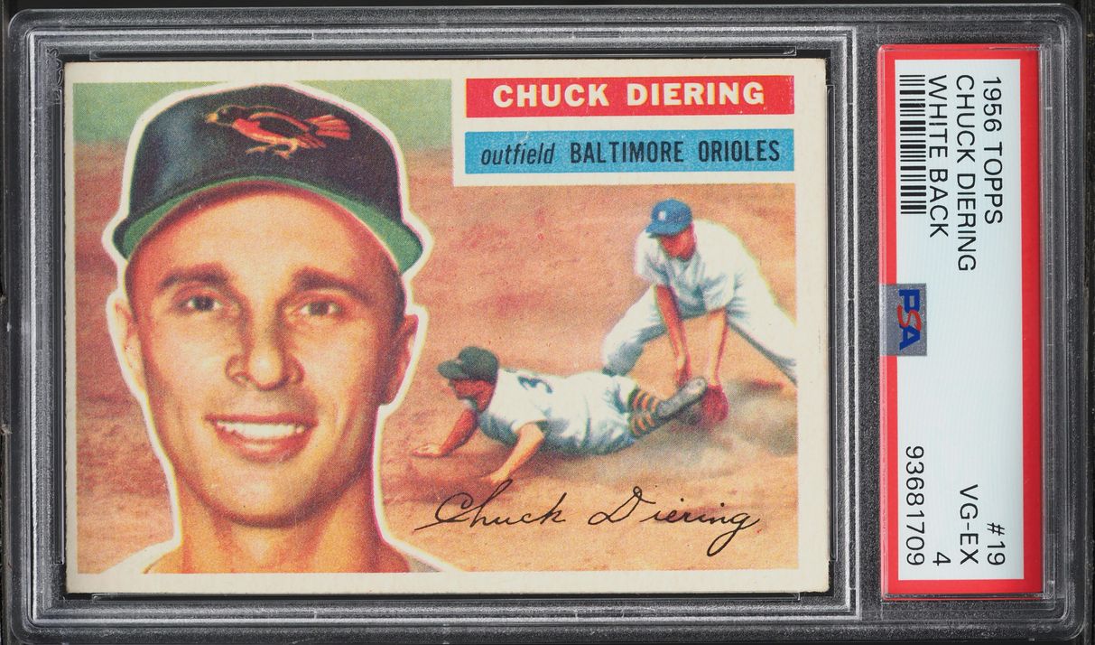 1956 Topps Chuck Diering #19 PSA 4 VGEX