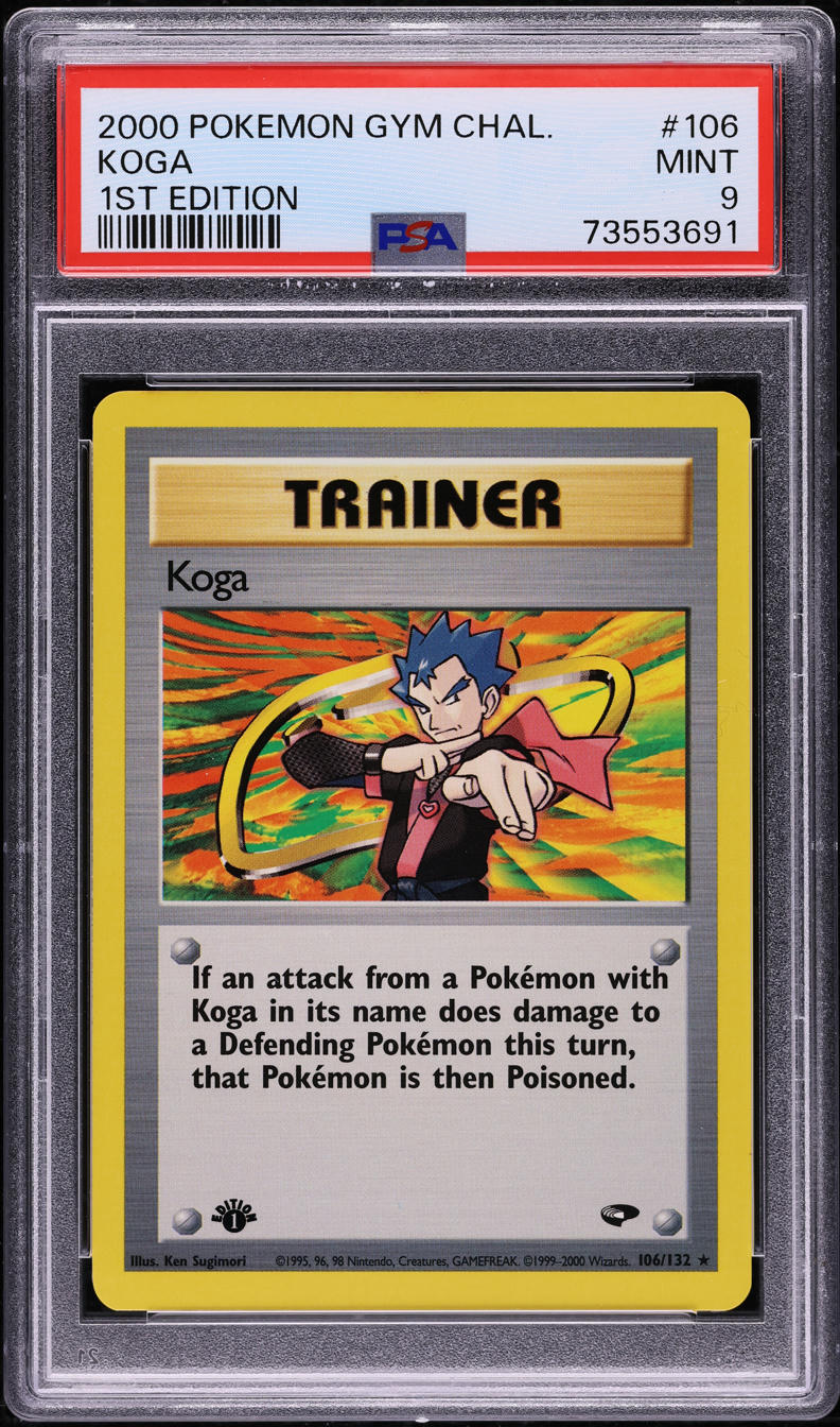 2000 Pokemon Gym Challenge 1st Edition Koga #106 PSA 9 MINT on