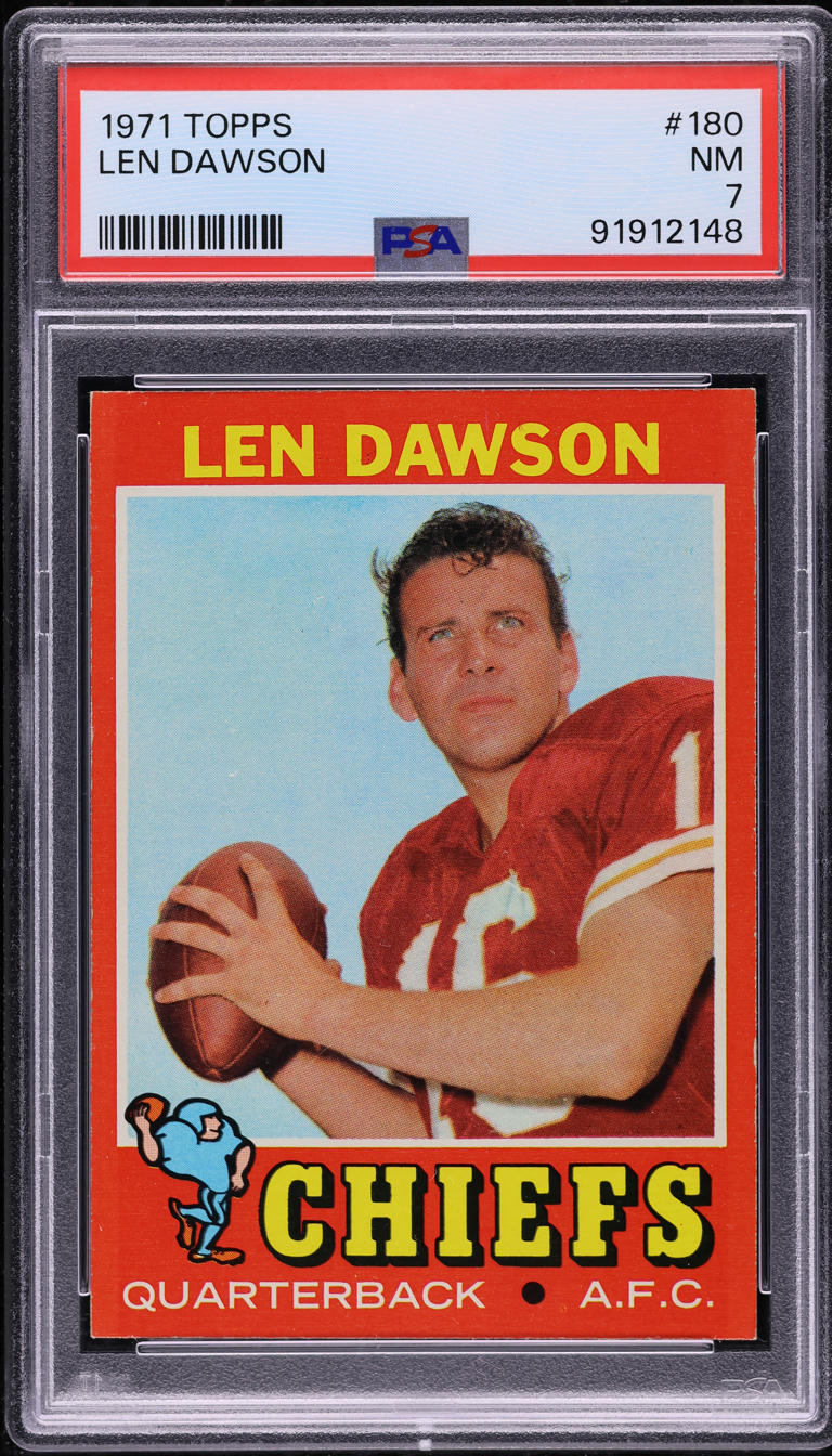 1971 Topps Football Len Dawson #180 PSA 7 NRMT