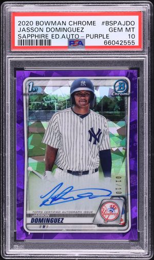 2020 Bowman Chrome Sapphire Purple Jasson Dominguez PROSPECT AUTO 
