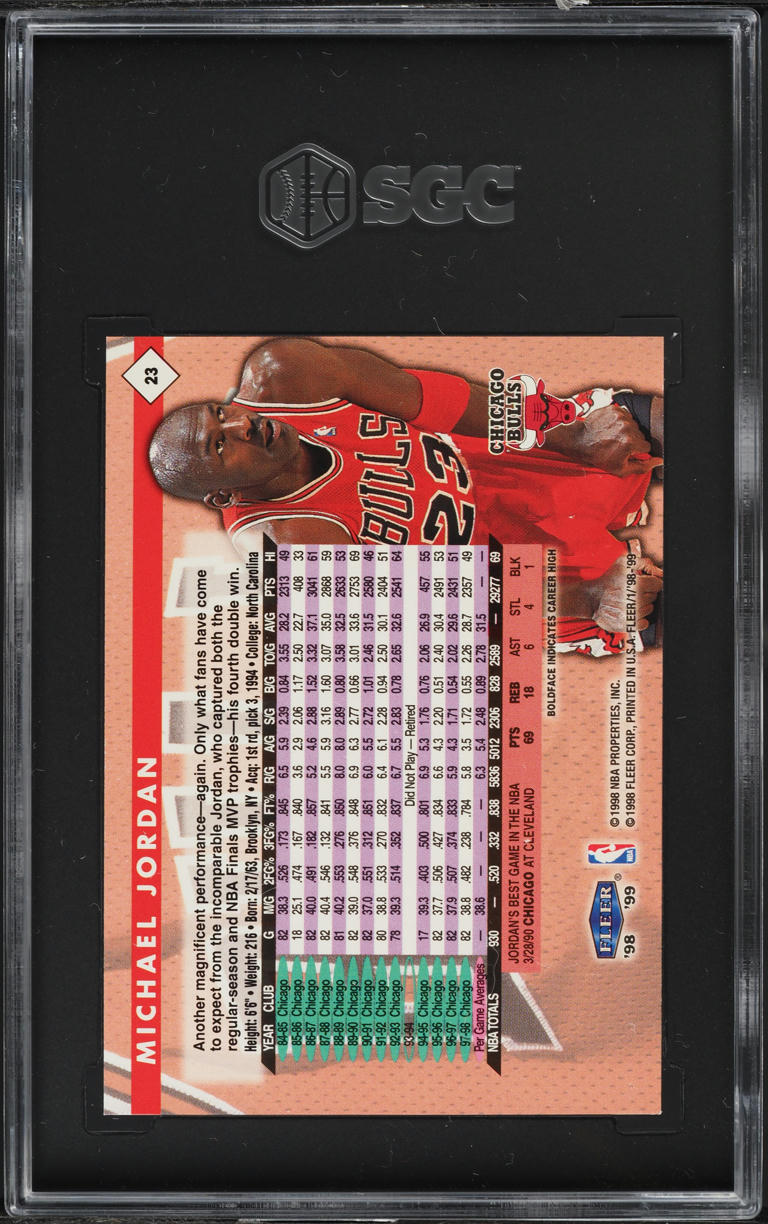 1998 Fleer Tradition Michael Jordan #23 SGC 9.5 MINT+