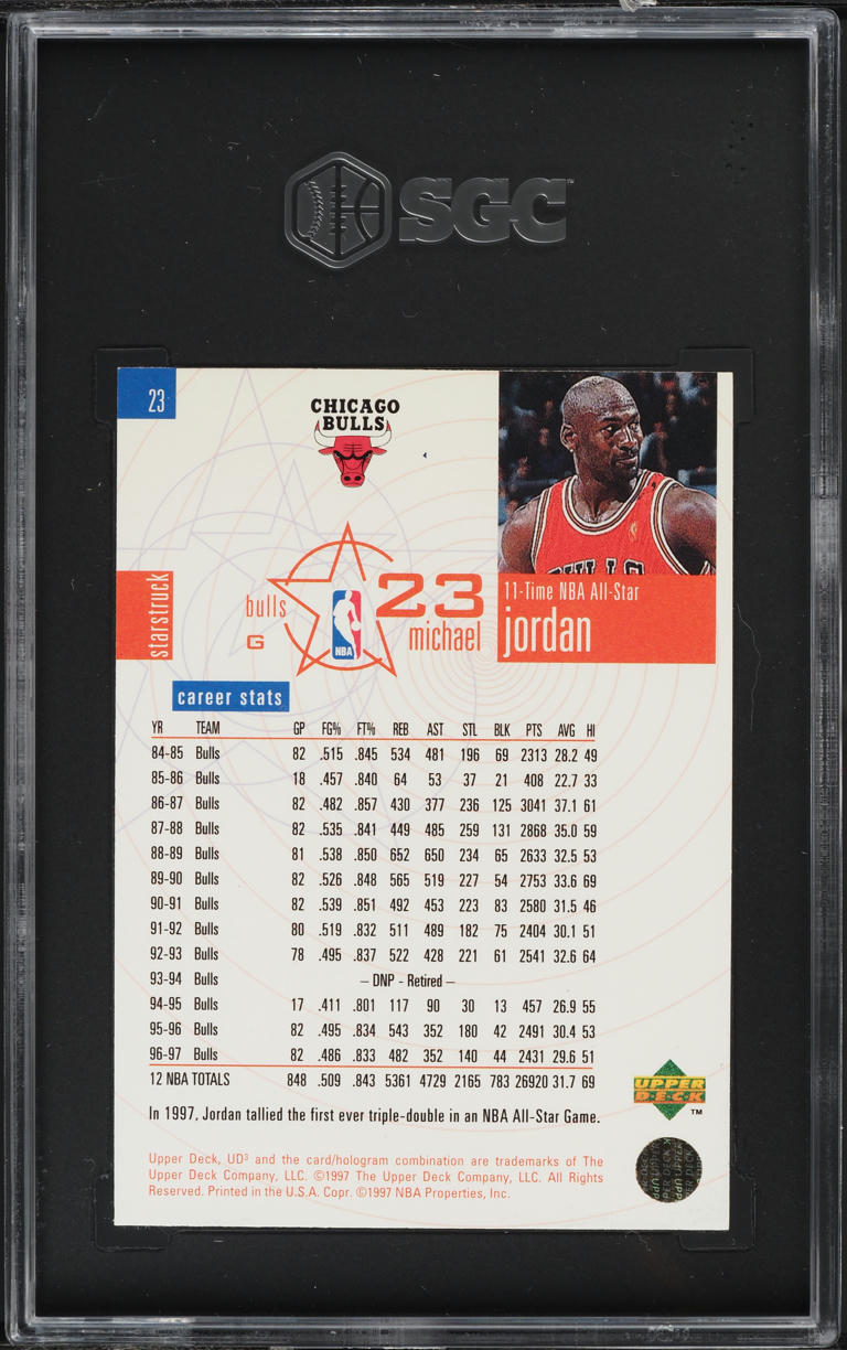 1997 UD3 Basketball Michael Jordan #23 SGC 9 MINT