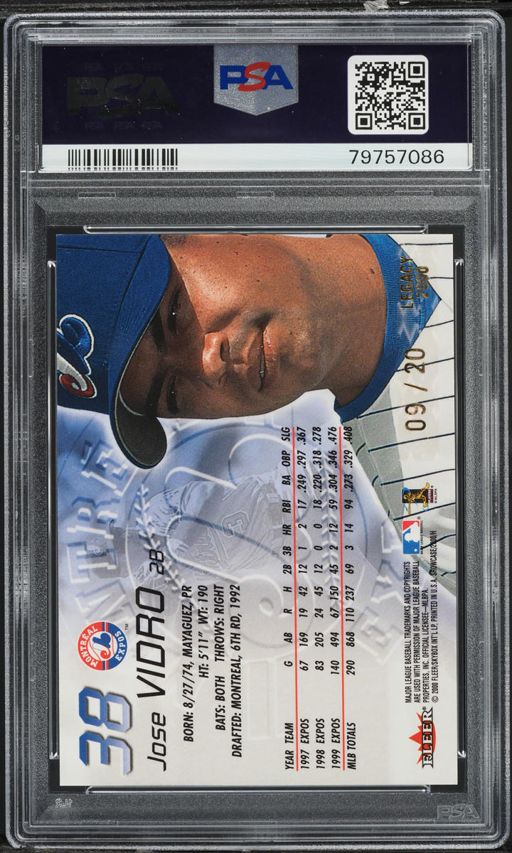 2000 Fleer Showcase Legacy Collection Jose Vidro #38 PSA 10 GEM MINT