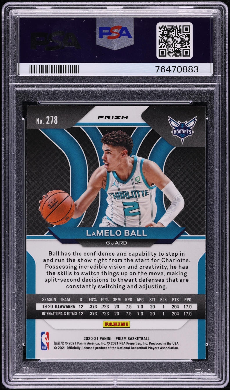 2020 Panini Prizm Silver LaMelo Ball ROOKIE #278 PSA 10 GEM MINT