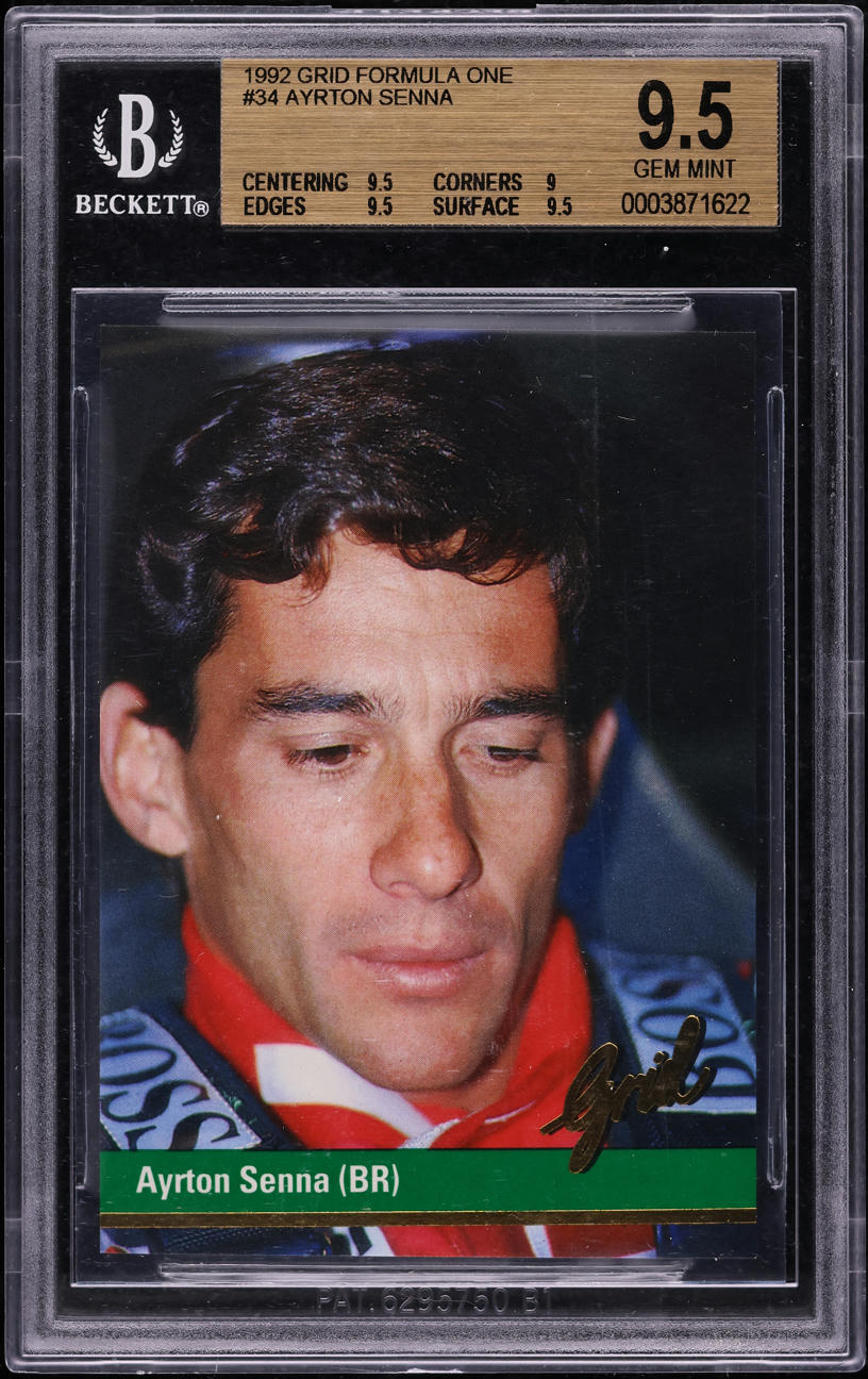1992 Grid Formula One Ayrton Senna #34 BGS 9.5 GEM MINT