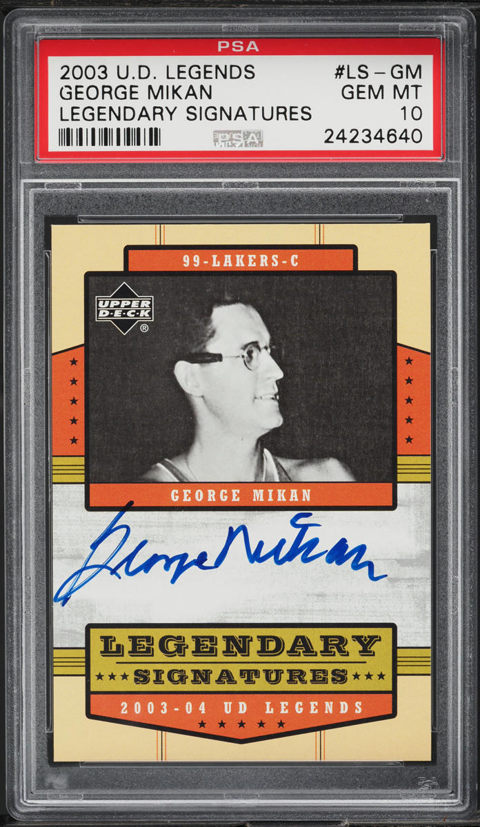 2003 Upper Deck Legends Legendary George Mikan AUTO #LS-GM PSA 10 GEM MINT
