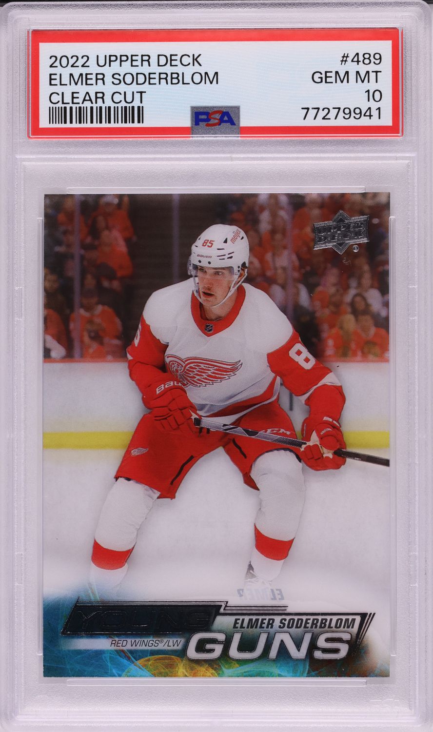 2022 Upper Deck Clear Cut Young Guns Elmer Soderblom ROOKIE #489 PSA 10 GEM MINT