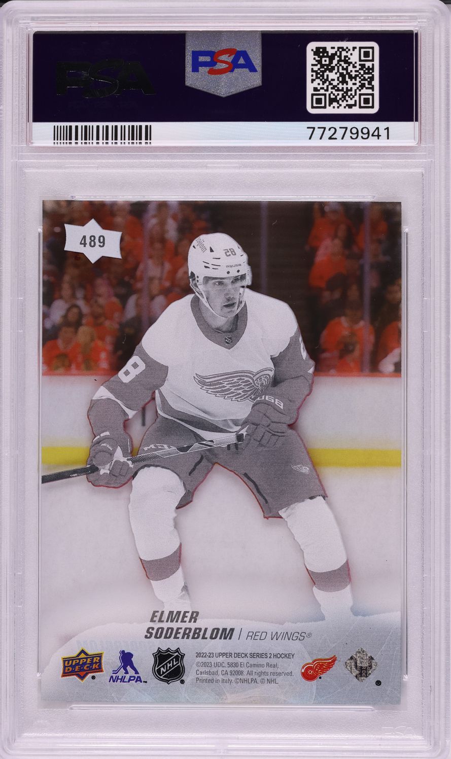 2022 Upper Deck Clear Cut Young Guns Elmer Soderblom ROOKIE #489 PSA 10 GEM MINT