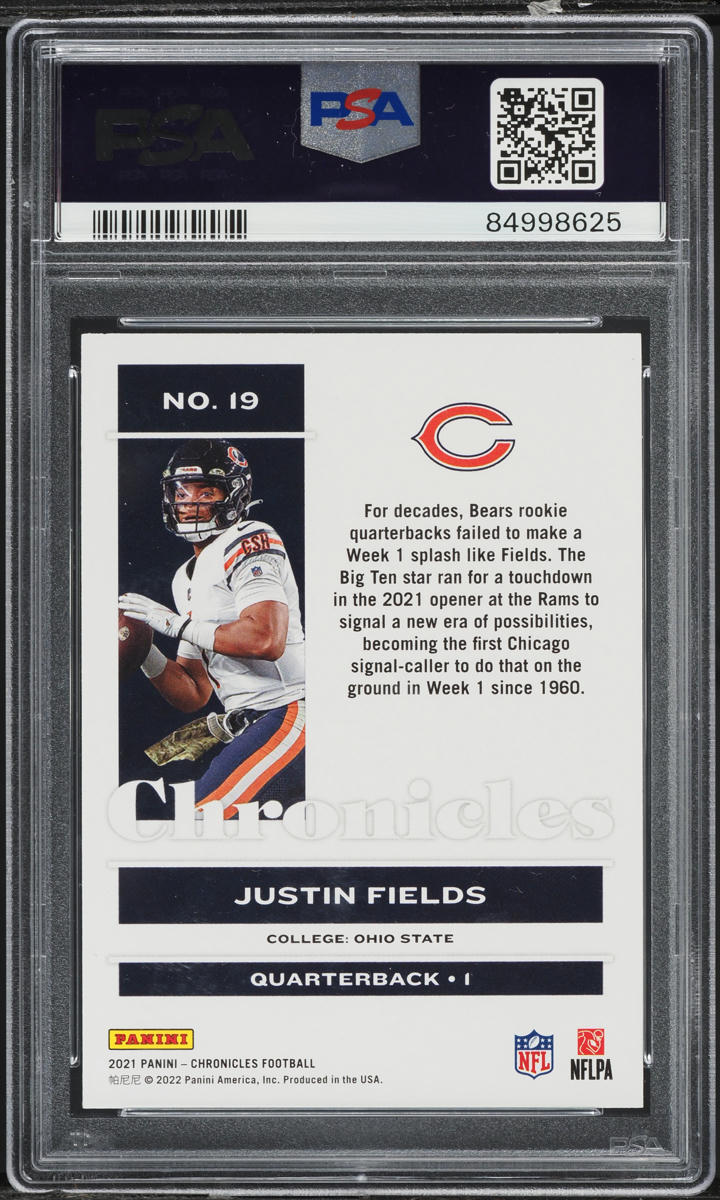2021 Panini Chronicles Justin Fields ROOKIE #19 PSA 8 NM-MT