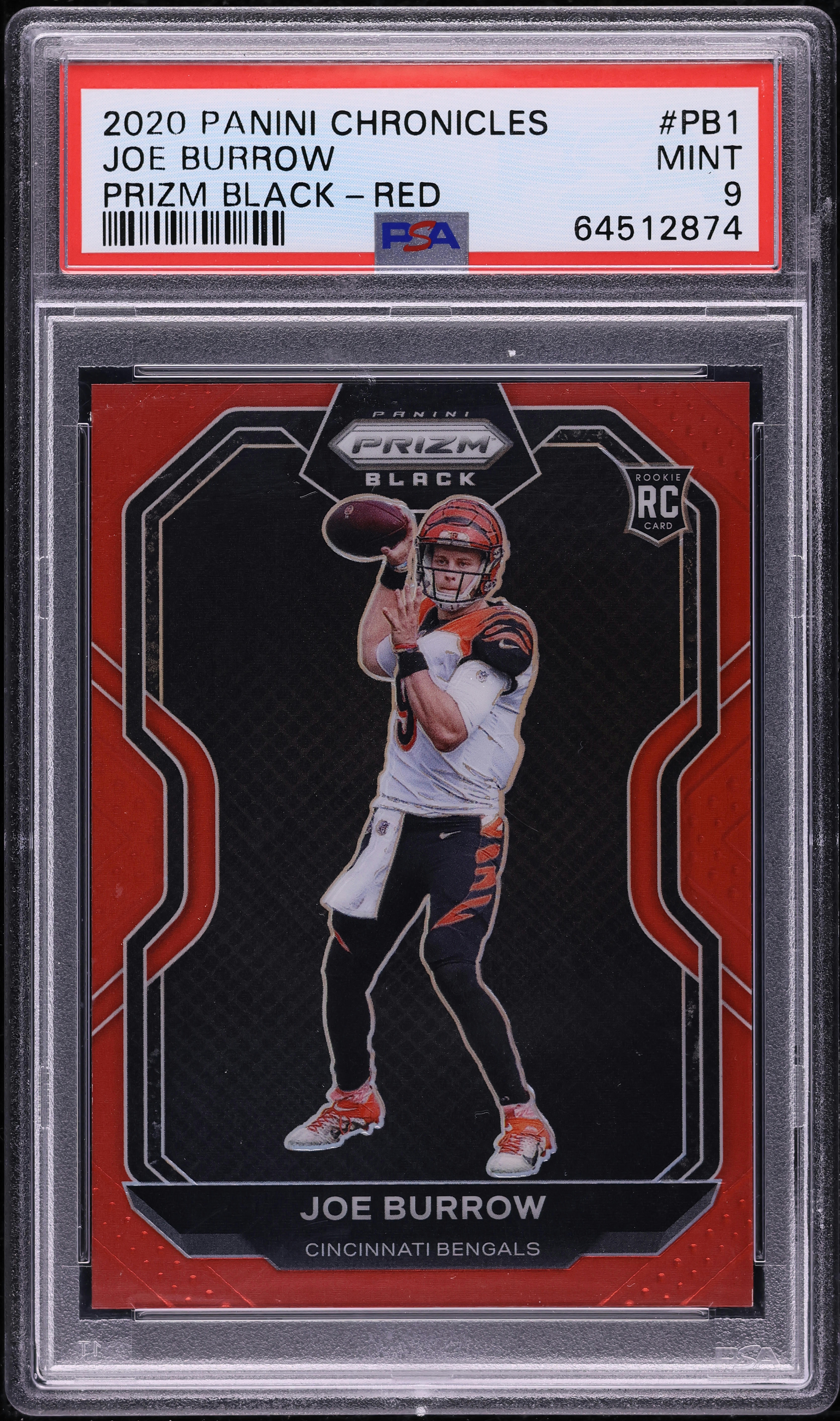 2020 Panini Chronicles Prizm Black Red Joe Burrow ROOKIE /99 #PB-1