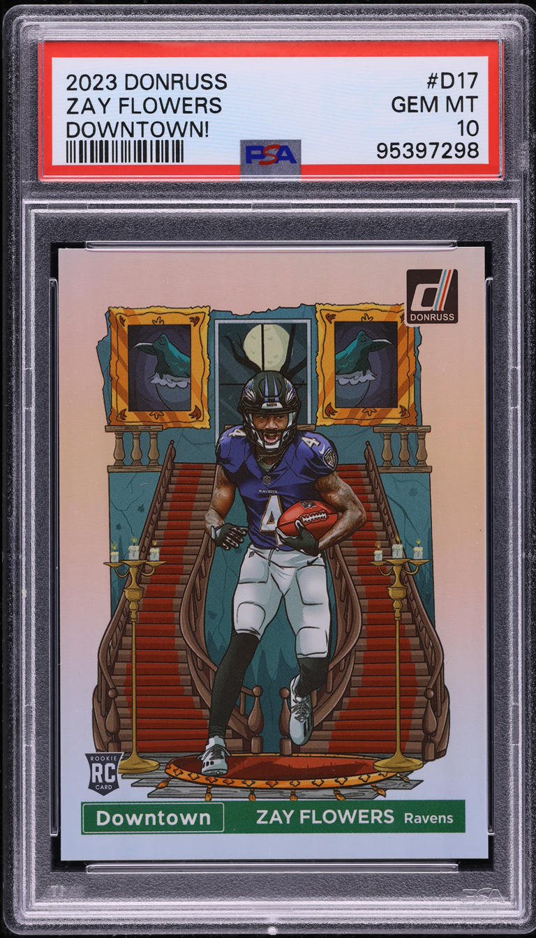 2023 Donruss Downtown! Zay Flowers ROOKIE #D-17 PSA 10 GEM MINT on
