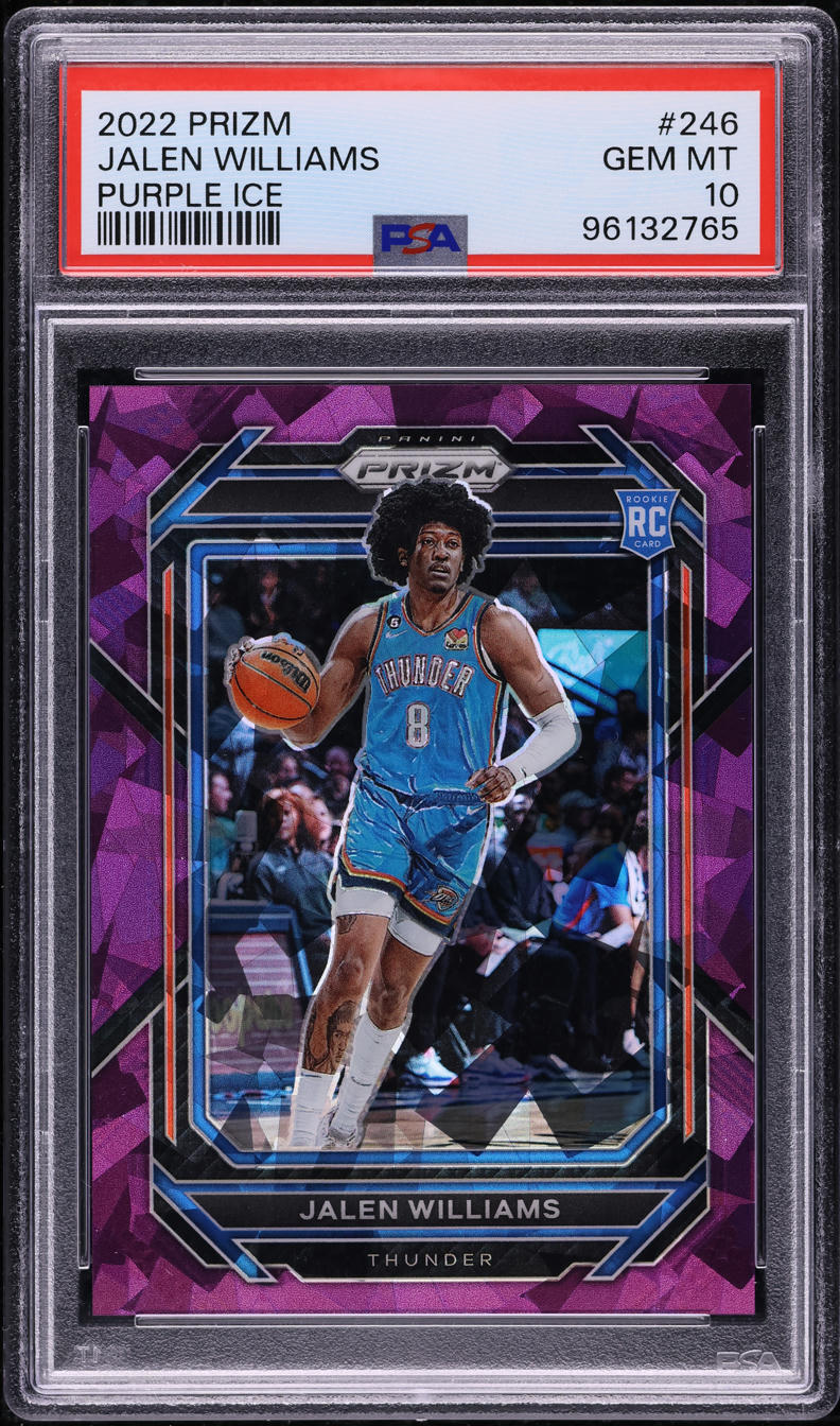 2022 Panini Prizm Purple Ice Jalen Williams ROOKIE /149 #246 PSA