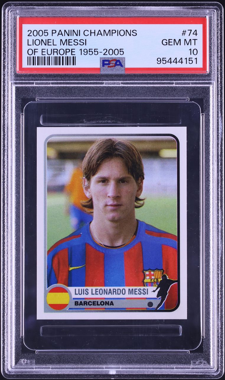 2005 Panini Champions Of Europe '55-'05 Lionel Messi #74 PSA 10 GEM MINT