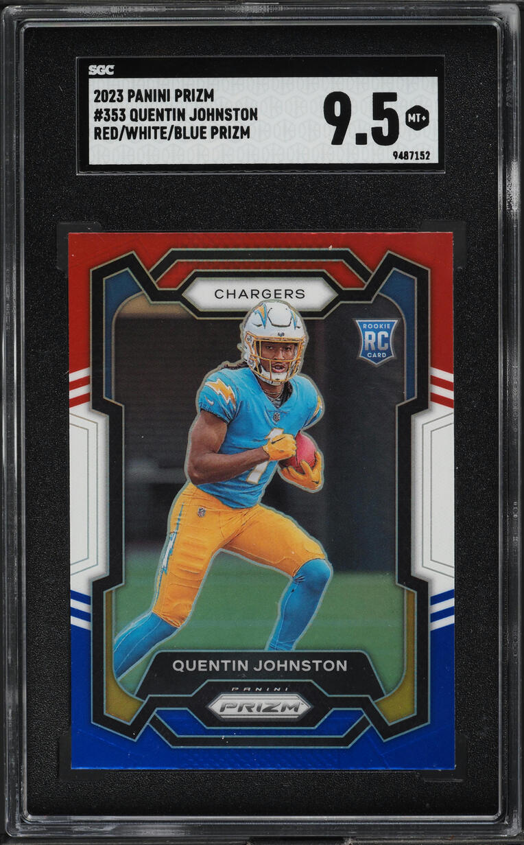 2023 Panini Prizm Red White Blue Quentin Johnston ROOKIE #353 SGC 9.5 MINT+