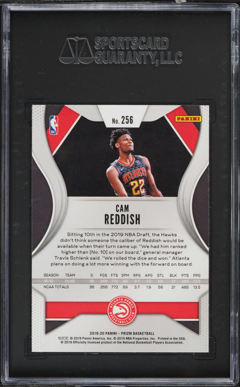 2019 Panini Prizm Cam Reddish ROOKIE #256 SGC 8.5 NM-MT+