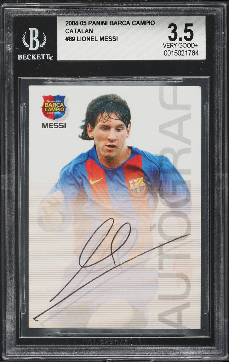 2004 Panini Sports Mega Cracks Barca Campio Lionel Messi ROOKIE #89 BGS 3.5 VG+