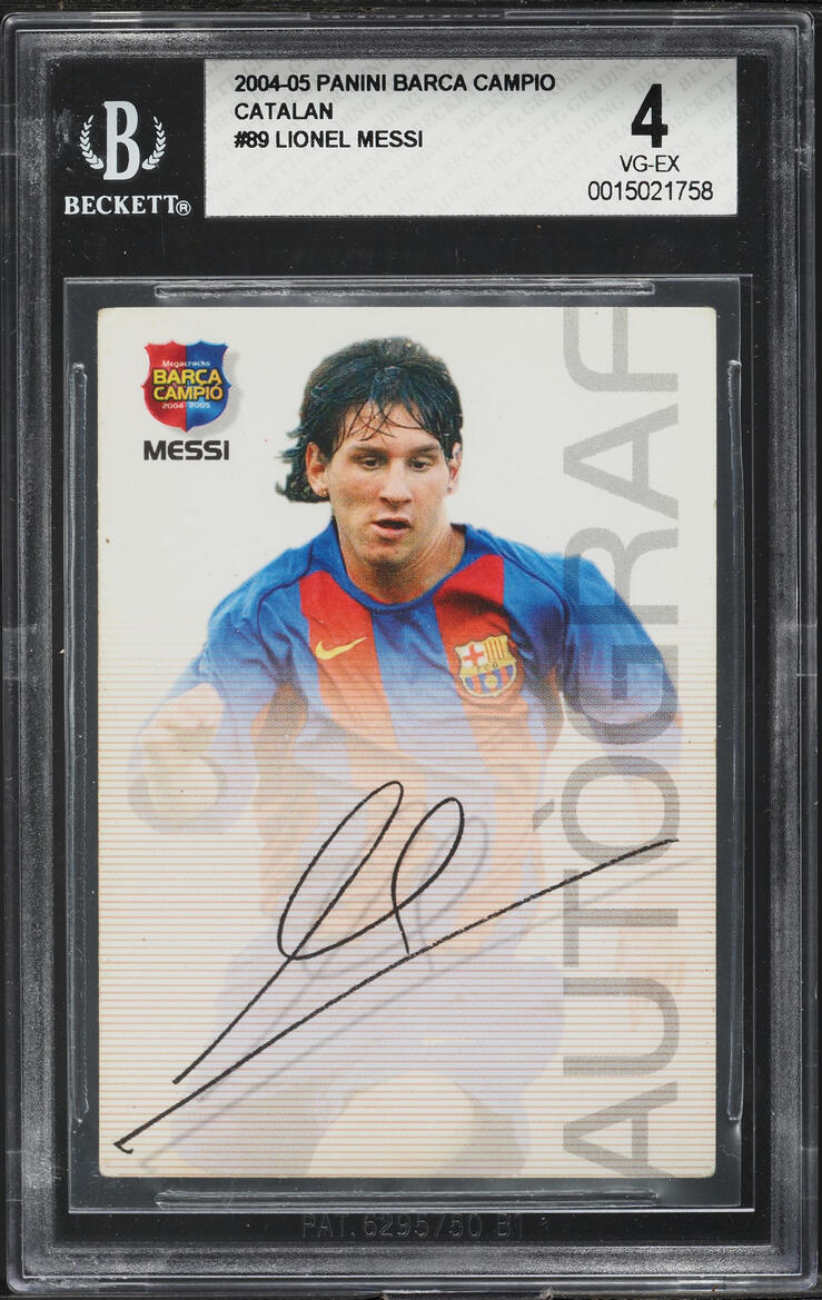 2004 Panini Sports Mega Cracks Barca Campio Lionel Messi ROOKIE #89 BGS 4 VGEX