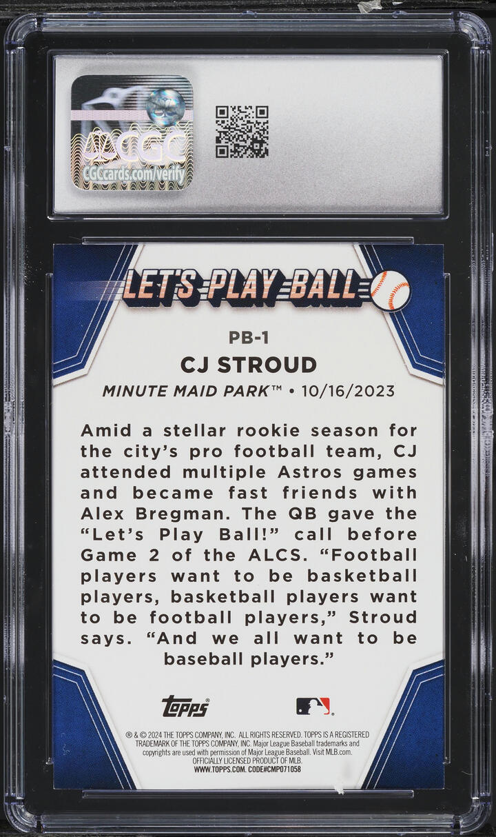 2024 Topps Let's Play Ball C.J. Stroud #PB-1 CGC 9 MINT