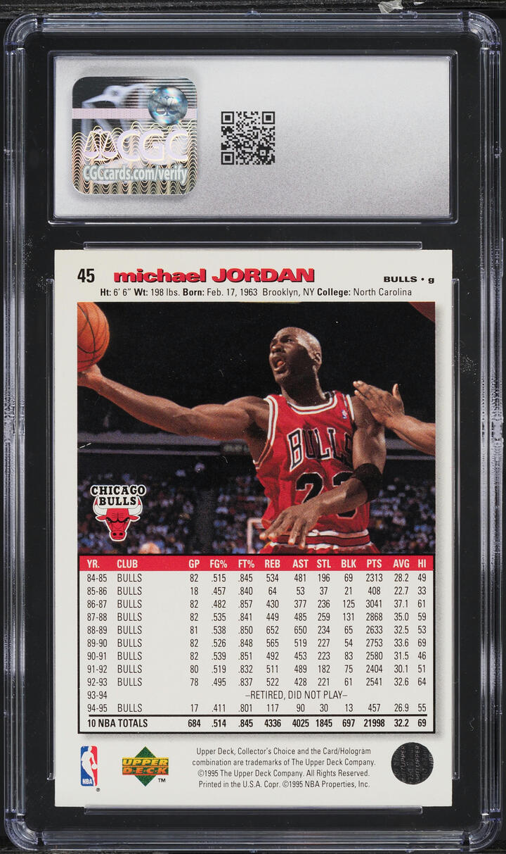 1995 Collector's Choice Michael Jordan #45 CGC 3 VG
