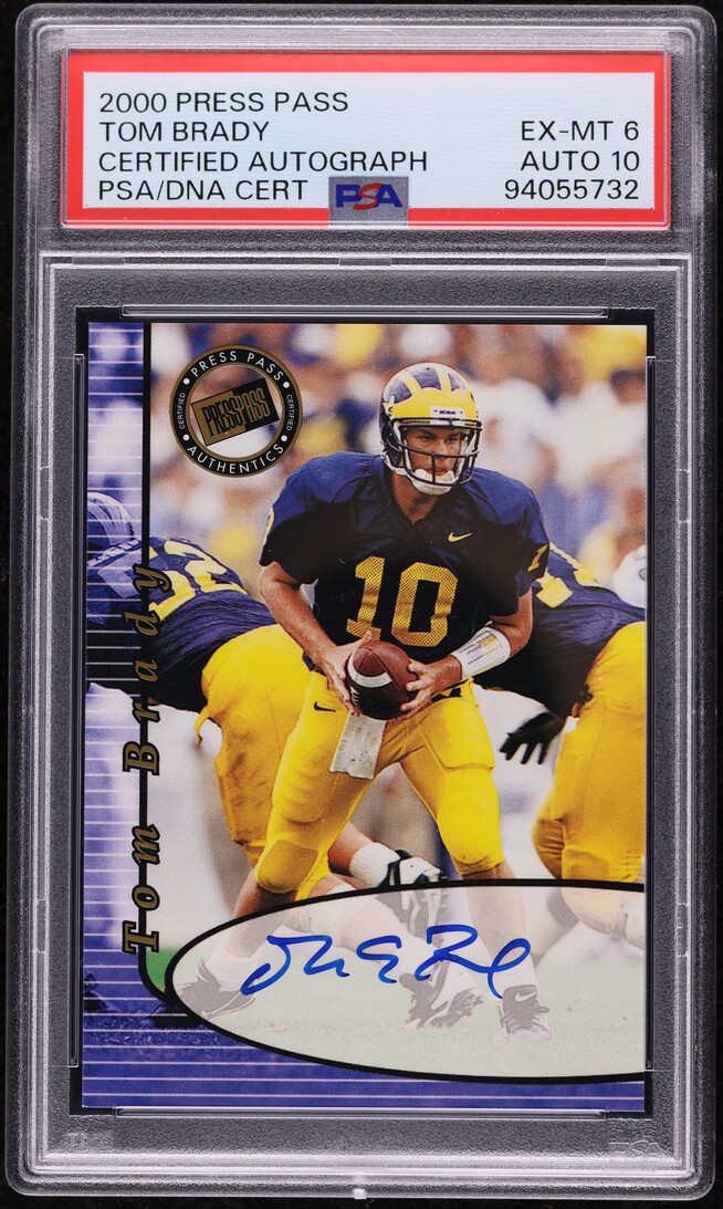 2000 Press Pass Certified Tom Brady ROOKIE AUTO DNA 10 PSA 6 EXMT